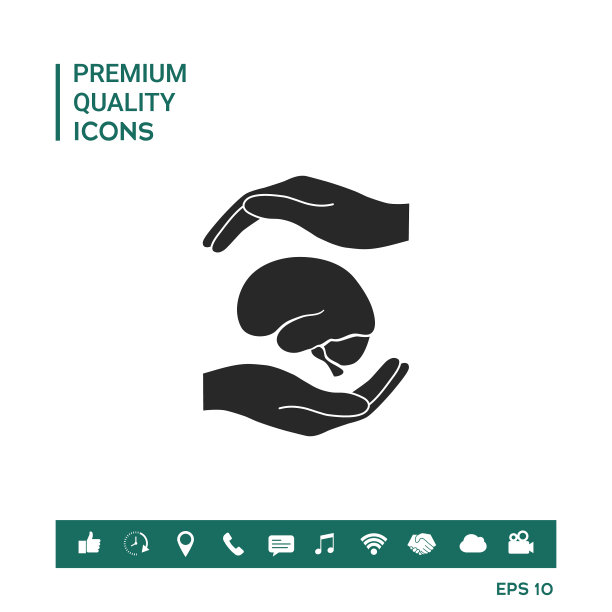 手握脑保护符号图片下载