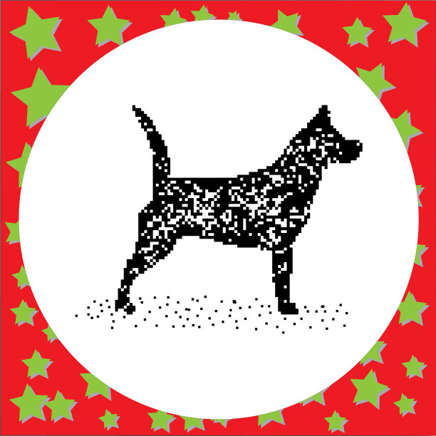 黑色8位狗孤立地站着图片下载