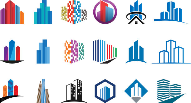 收集多彩的建筑标识设计图片下载