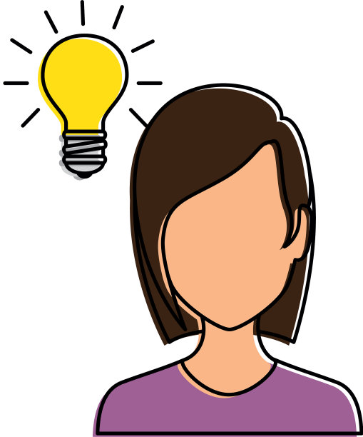 美丽的女人与灯泡化身的角色图片下载