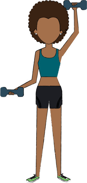 女性黑人举重角色图片下载