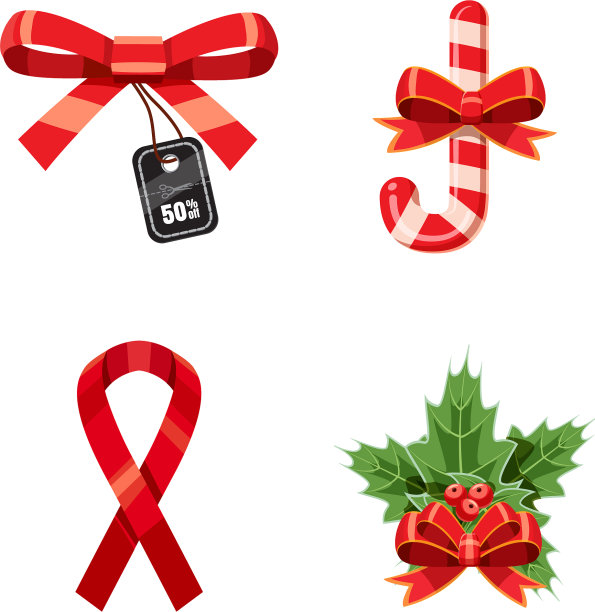 丝带图标设置卡通风格图片下载