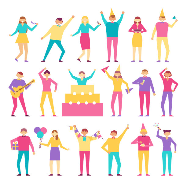 一组人在生日派对上玩得很开心图片下载