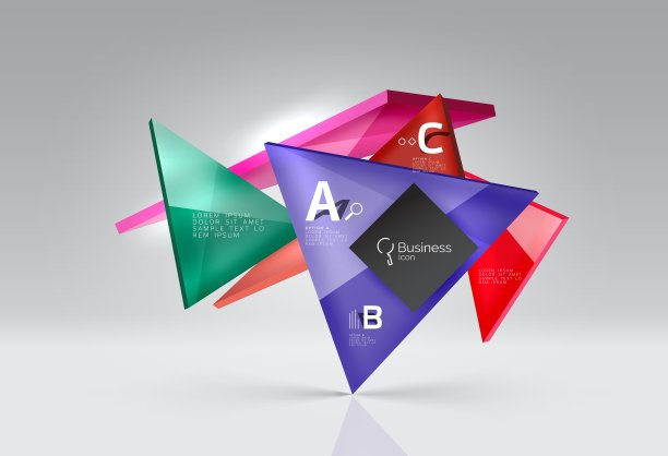 三角布局的业务模板信息图图片下载