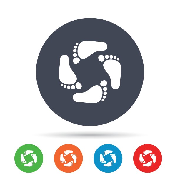 婴儿脚印图标孩子赤脚走路图片下载