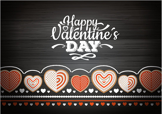 俯视图的情人节饼干图片下载