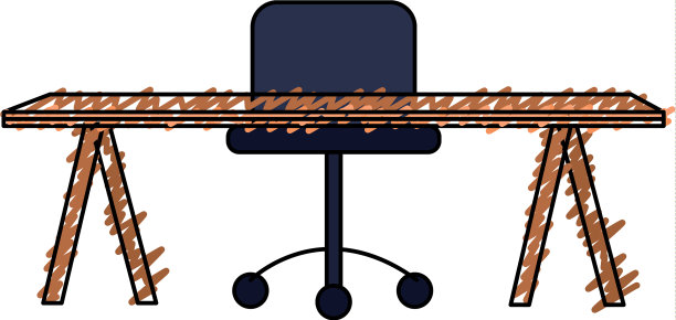 办公木桌配椅子设计图片下载