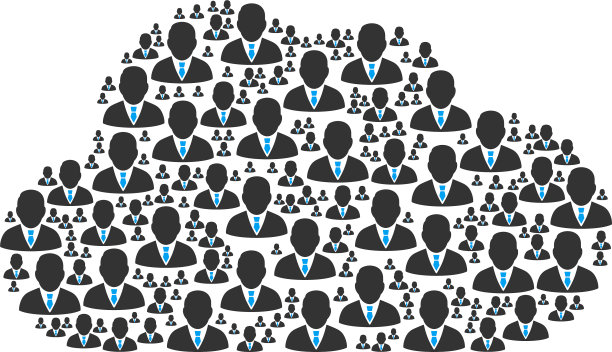 云组成的老板图标图片下载