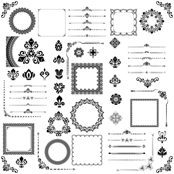 古董套水平方形和圆形图片下载