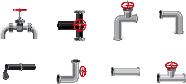 管道图标设置卡通风格图片下载