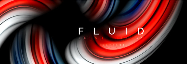 波浪流体流动的颜色运动效果图片下载