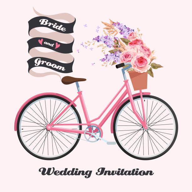 自行车与玫瑰图片下载