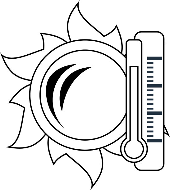 高温温度计太阳图标图片下载