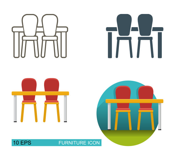 餐桌和椅子图标图片下载