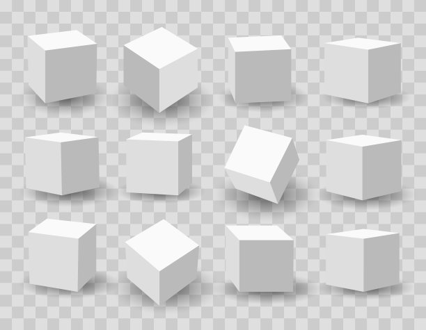 白色三维建模立方体图片下载