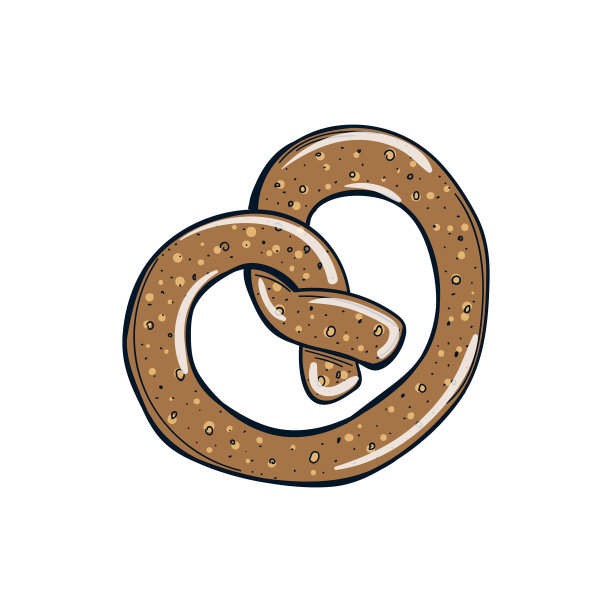 白色背景上的椒盐卷饼图片下载