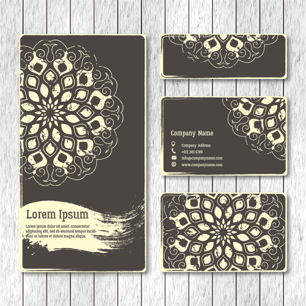 一套模板商务访问问候卡图片下载