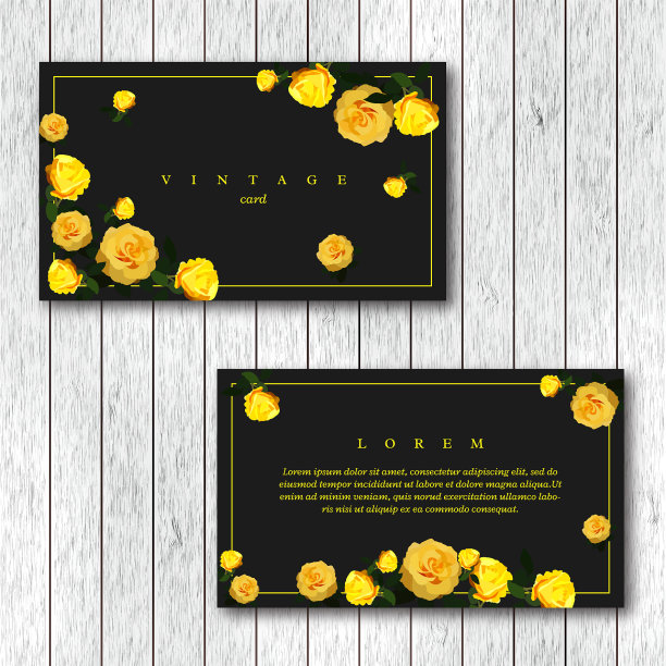 一套复古水平名片模板图片下载