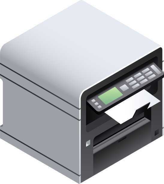 办公室打印机图标等距样式图片下载