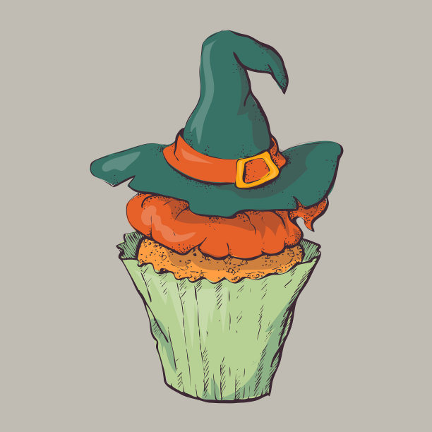 各种万圣节纸杯蛋糕孤立图片下载