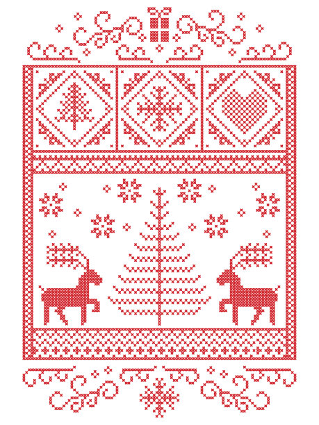 优雅的圣诞斯堪的纳维亚图案图片下载