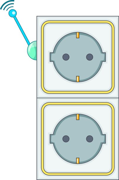 智能电源插座图标卡通风格图片下载