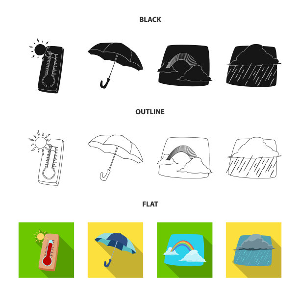 孤立对象的天气和气候标志设置图片下载