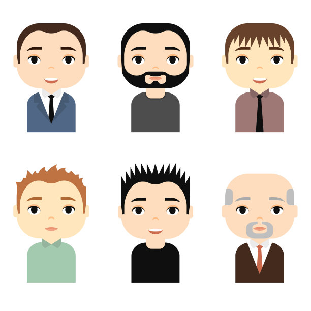 男性卡通人物的笑脸图片下载