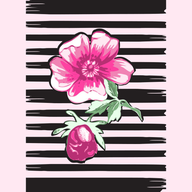 奇异的热带植物枝条玫瑰图片下载