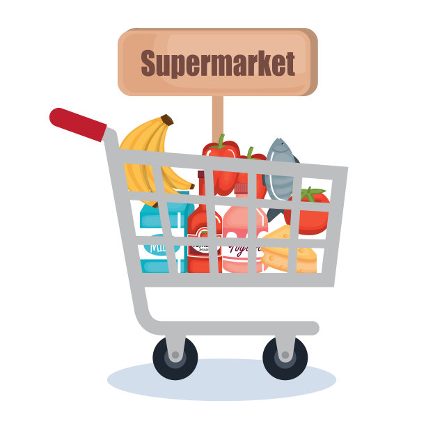 超市购物车的产品图片下载
