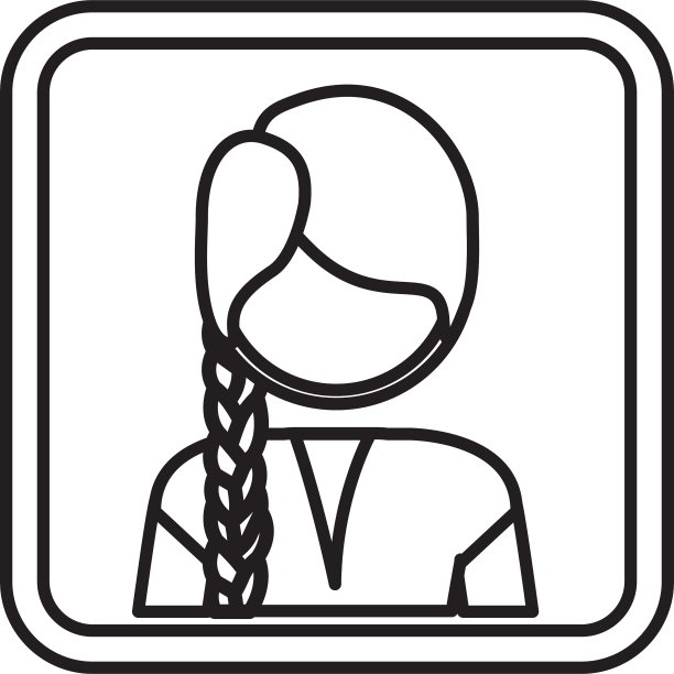 轮廓方形边框与轮廓半身图片下载