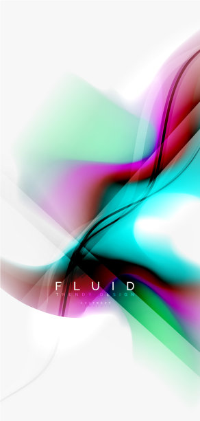 颜色流动波浪时尚液体设计模板图片下载