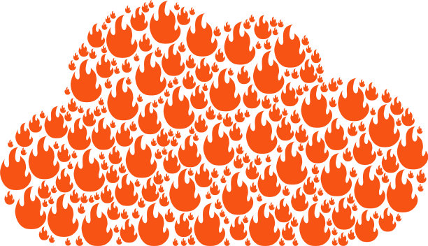 云拼贴火火焰图标图片下载