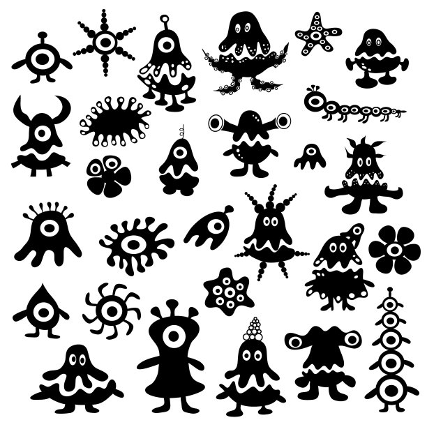 可爱的卡通怪物的图标图片下载