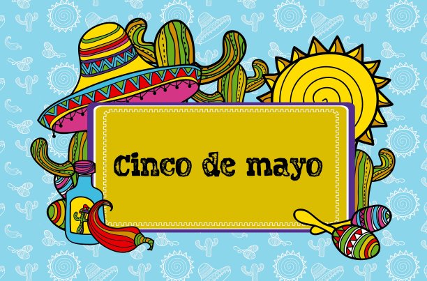 卡通里的宽边帽、仙人掌和沙槌图片下载