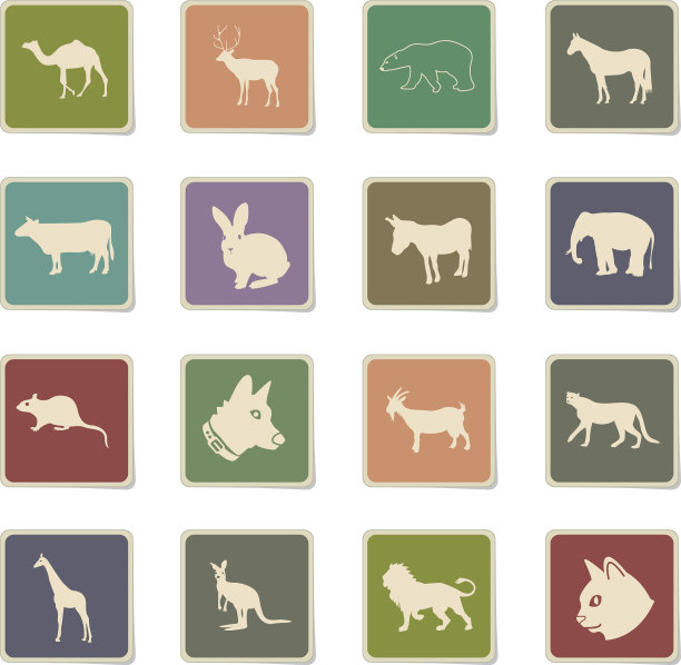 哺乳动物图标设置图片下载