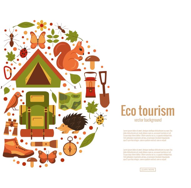 卡通生态旅游标志图片下载