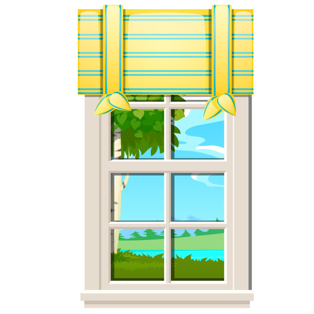 窗外是一片绿油油的草地图片下载