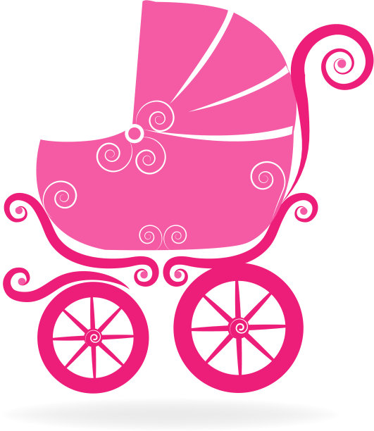 粉色婴儿车图标图片下载