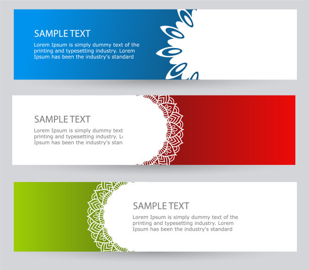 设置鲜亮的抽象横幅红、蓝、绿图片下载