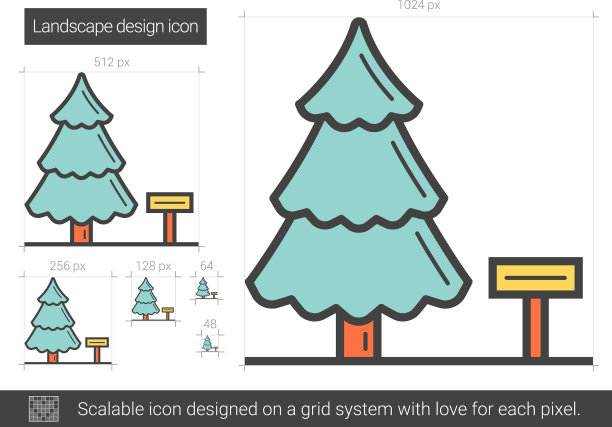 景观设计线图标图片下载