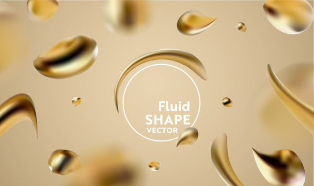 摘要金色液体流体背景横幅图片下载