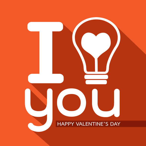 灯泡与心的想法概念快乐情人节图片下载