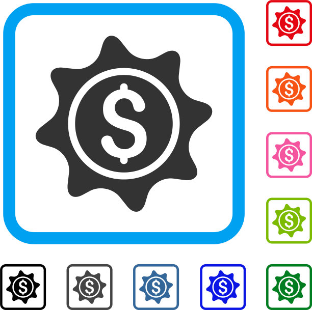 钱贴纸框图标图片下载