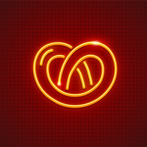 椒盐卷饼霓虹图标甜蜜的幻想图片下载