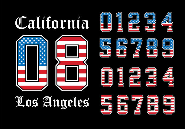 加州设置数字国旗美国图片下载