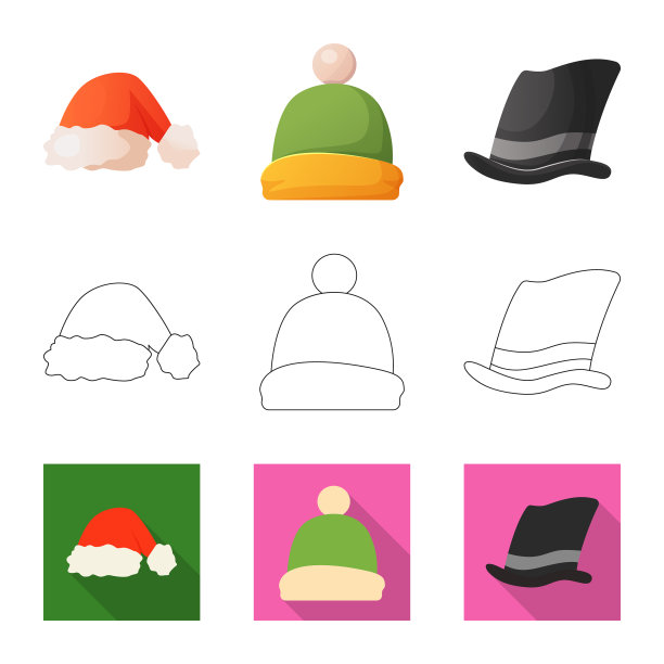 帽子和帽子标志集图片下载