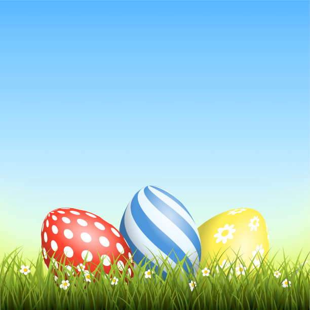 复活节背景与蛋草和图片下载