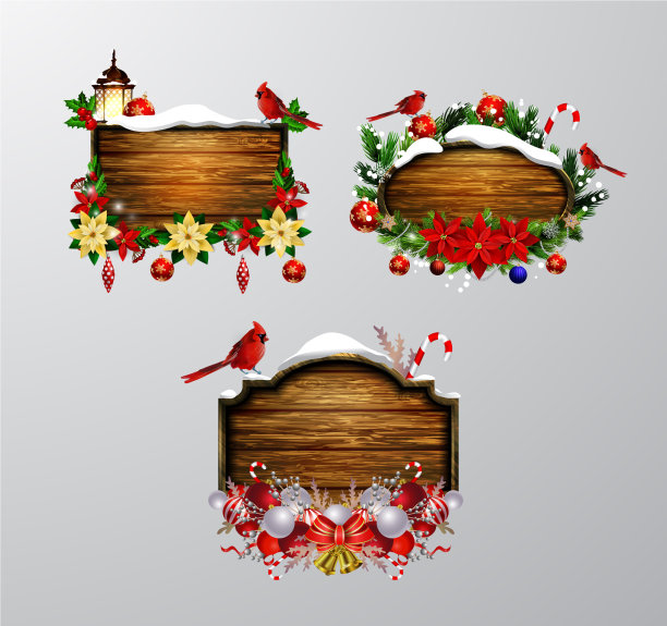 木制圣诞板图片下载