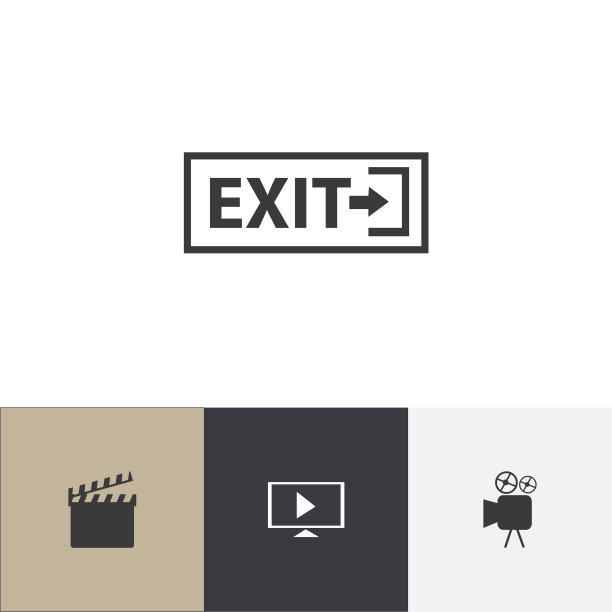 一套4可编辑的拍摄图标包括符号图片下载